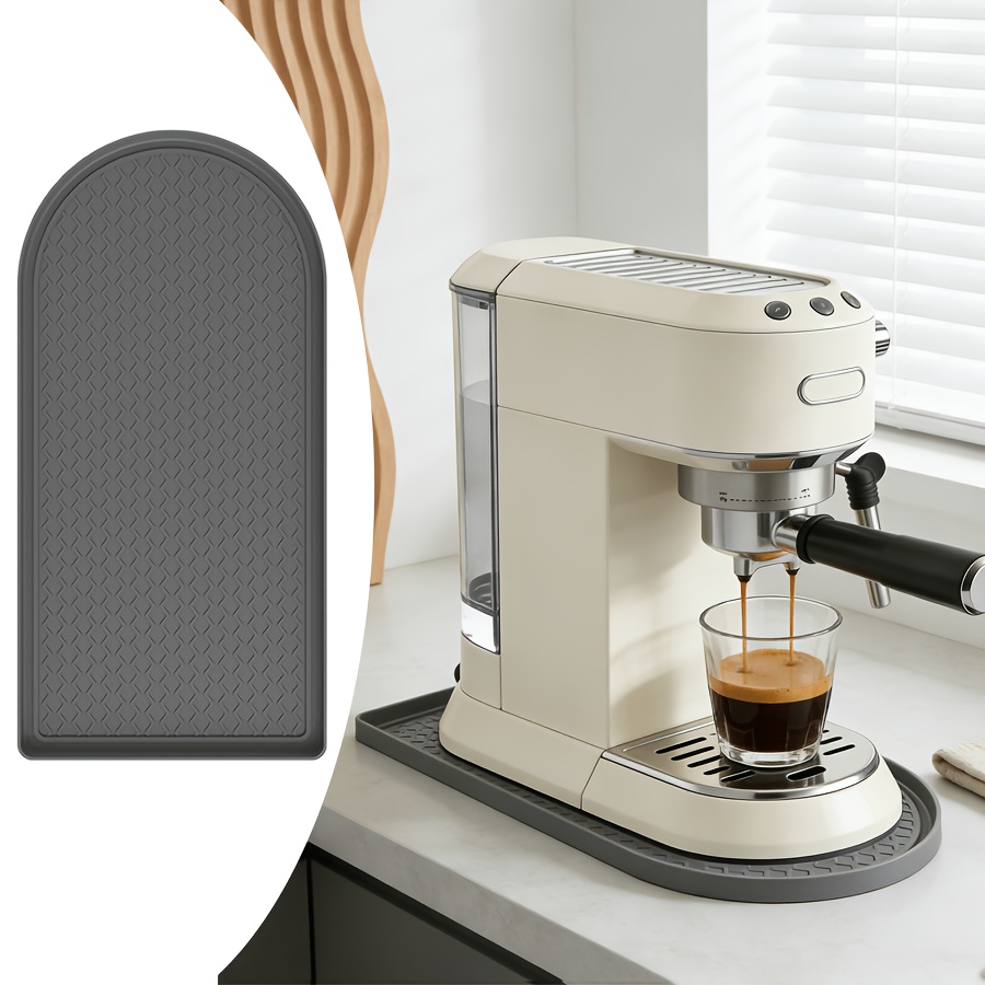 Image of Silicone Coffee Bar Mat | Heat-resistant, Non-slip, Leak-proof | 15.8 Inches X 8 Inches | Protective Mat Suitable For Coffee Makers And Espresso Machines