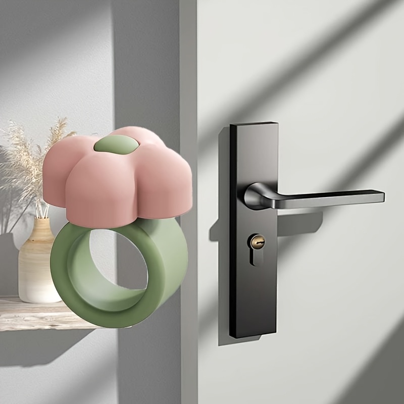 TEMU de puerta de 1/3 piezas, anticolisión para manija de puerta de dibujos animados, protector de pared de color sólido anticolisión para ventana de