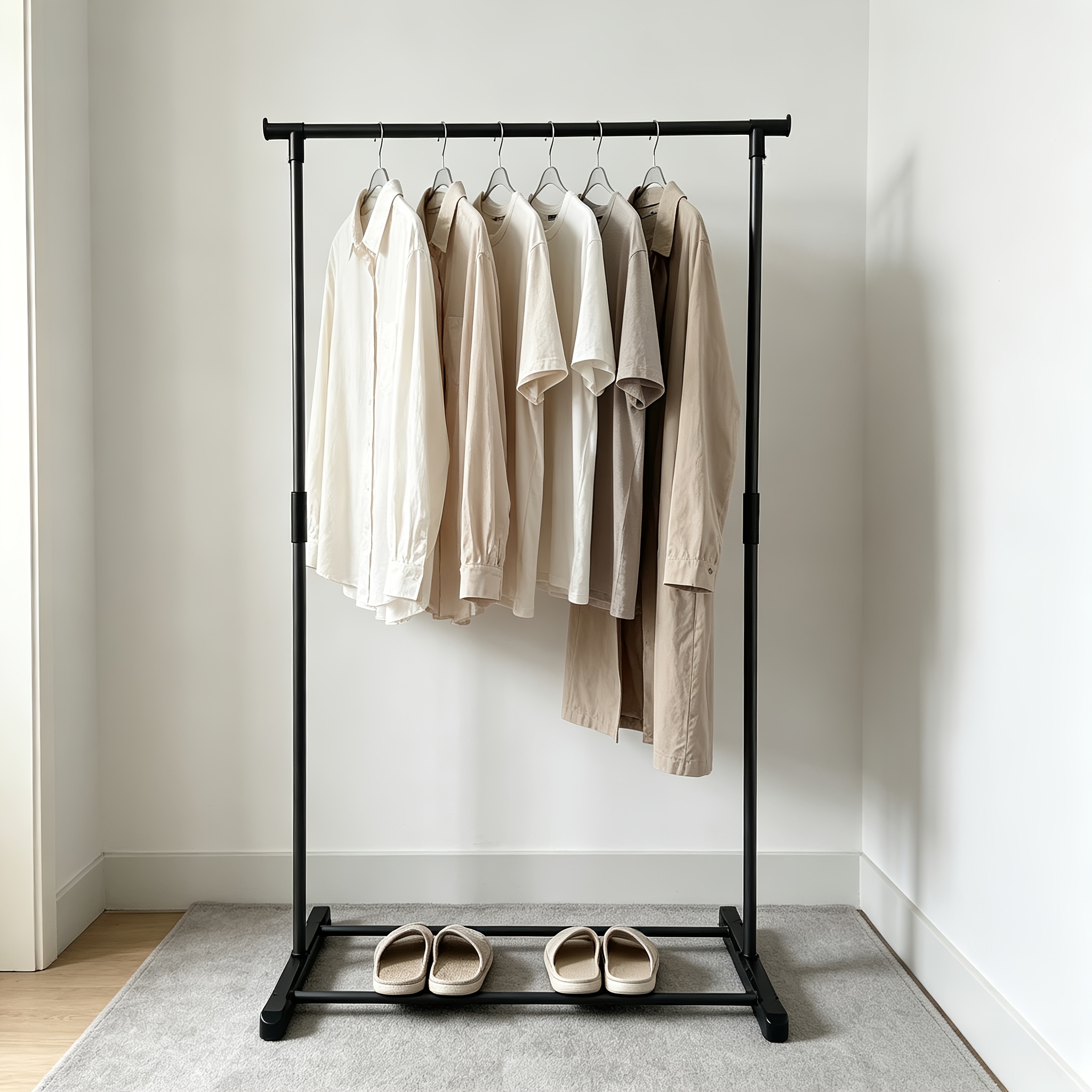 TEMU Space Saving Garment Rack, 60cm(w) X 120cm(h) Freestanding Metal Clothes Rack, Compact Small Hanging Rack For Bedroom Apartment Closet Storage