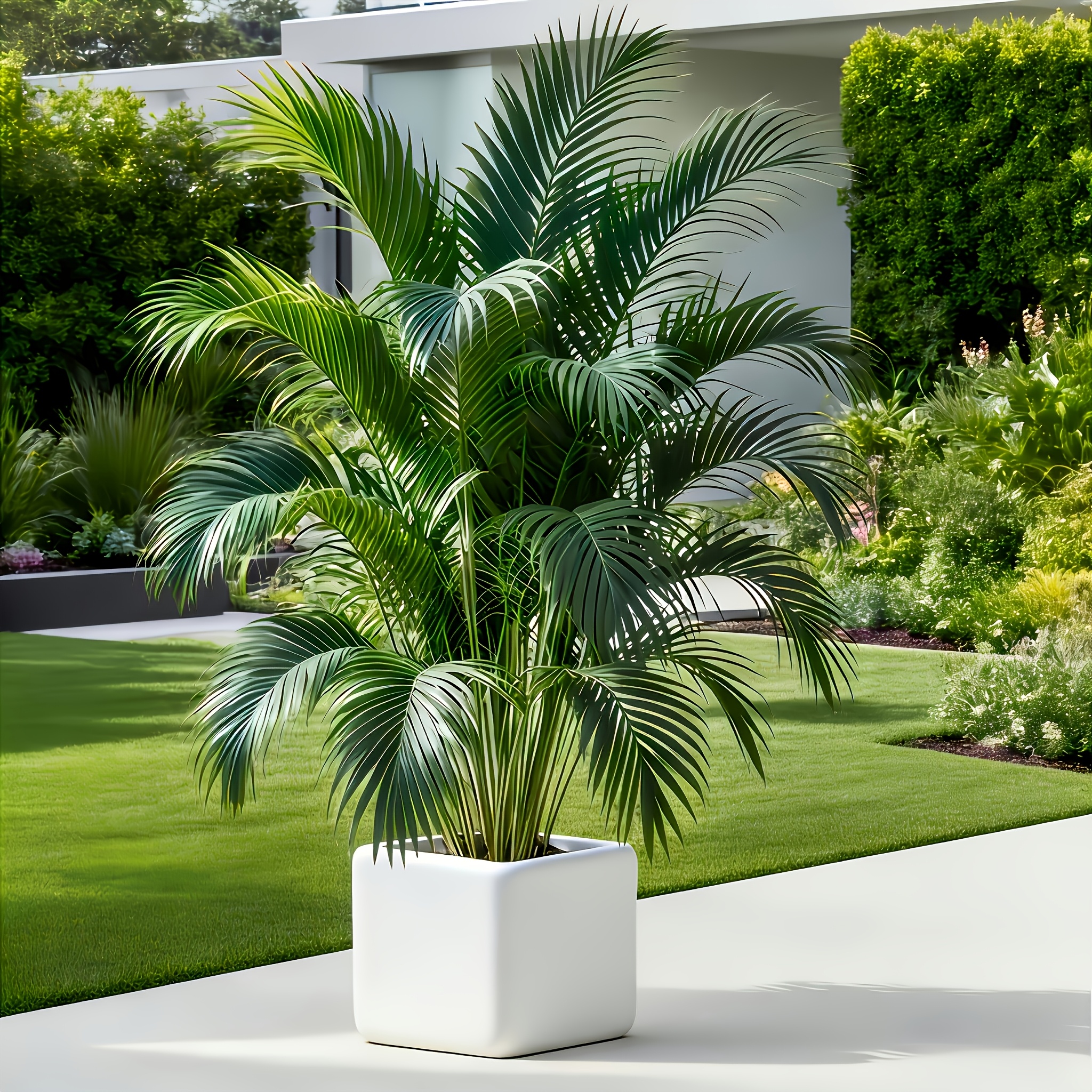 1 Palmier Artificiel 128 cm/50,3 pouces X 1 - Verdure Artificielle d'Extérieur, avec Feuillage Large et Dense, sans Entretien, Arbre Décoratif Esthétique, Convient pour la Décoration Intérieure/Arrangements Extérieurs, pour les Cours, Jardins, Mariages, Hôtels et Décorations de Magasins, ainsi que