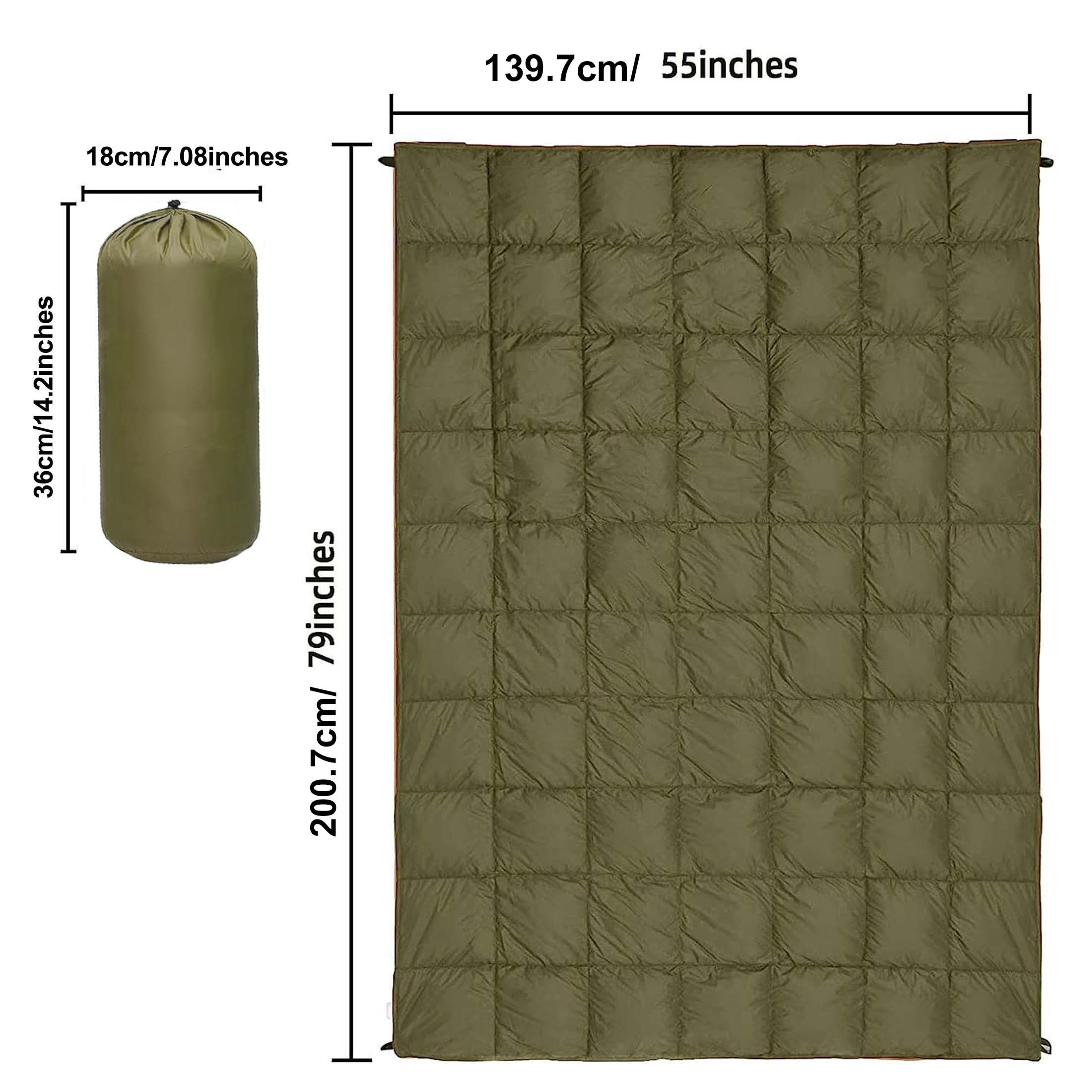 TEMU Outdoor Camping Puffy Blanket Foldable, Lightweight And Warm, With A Mask | Suitable For Outdoor, Car, Sofa, Travel, Stadium, Festival, Beach,