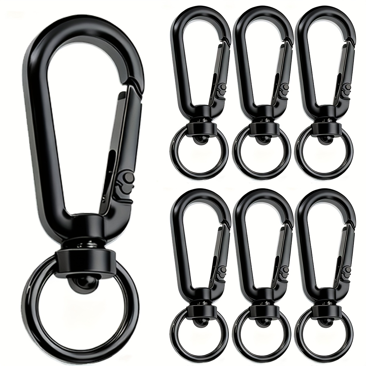 TEMU Lot de 6 porte-clés rotatifs en métal à dégagement rapide | Robuste et durable, de , avec mécanisme à ressort, clip amovible, clip de suspension