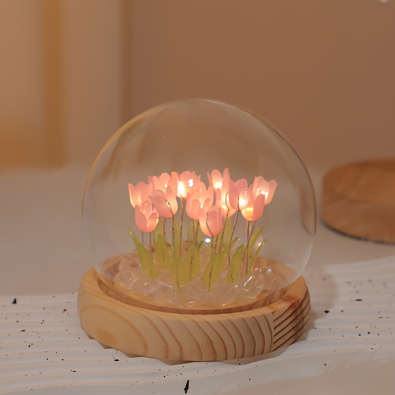 christmas gift 10 flowers tulip night light finished bedroom - Temu