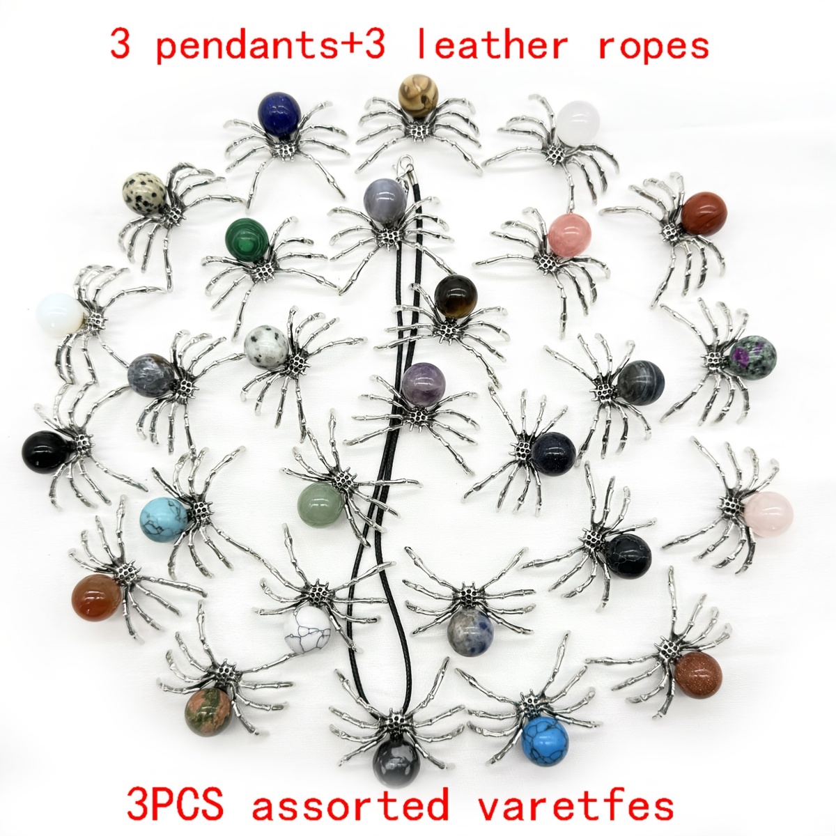 TEMU A Set Of 6 Exquisite Large Spider Pendants, A Stylish Item Suitable For Men's Everyday Wear And Holiday Gifts
