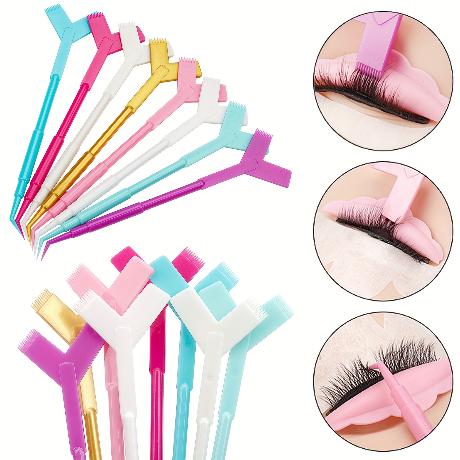 

10-Pack 3-en-1 Bâtonnets de pour Cils, Brosse et Peigne pour Cils, Kit d'Outils de Maquillage pour Extension de Cils et , Non Parfumé, Pas Besoin de ou de Batterie