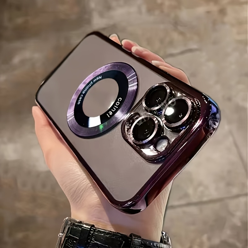 Etui za telefon - Odporen na udarce, galvaniziran TPU magnetni ovitek za telefon, združljiv z iPhone 16, 15, 14, 13, 12 in 11 Plus, kot tudi