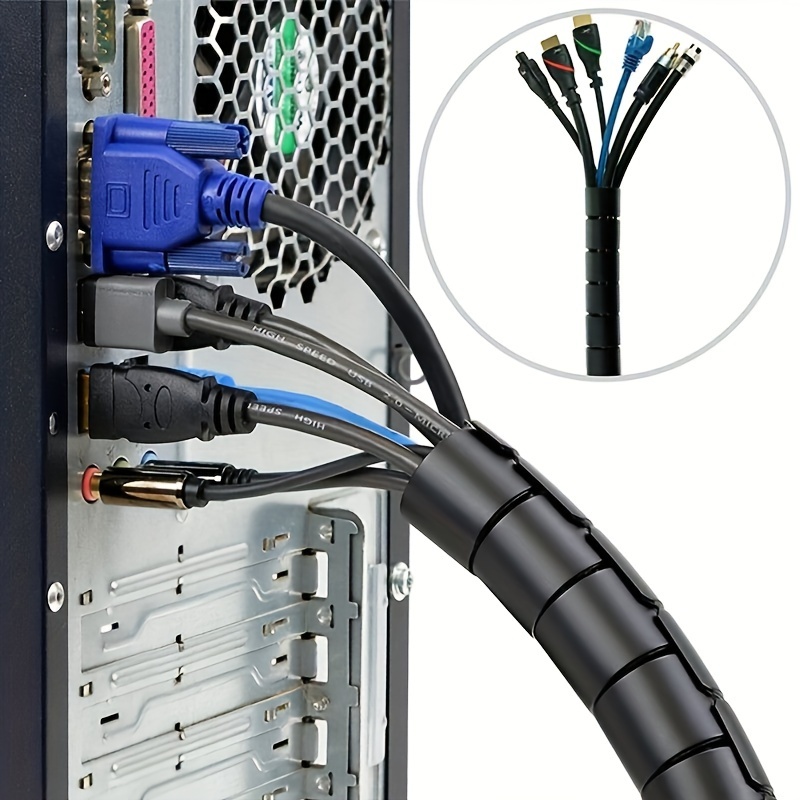 

1pc Portable Spiral Cable Organizer For Tv, Computer, And Wire Storage, Designed To Protect Against Cat And .