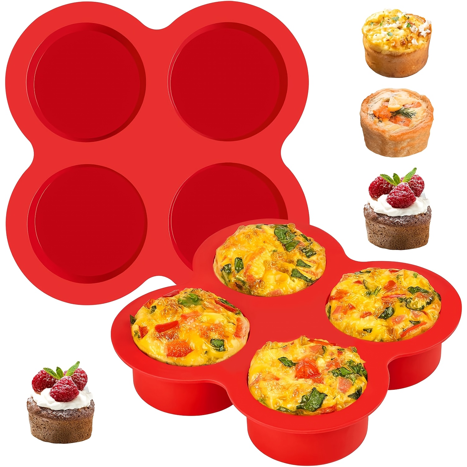 2pcs creative muffin baking pan and egg baking   grade non stick high temperature resistant easy to clean   cake baking mold for cupcakes muffins and egg suitable for eggs hamburgers mini cakes and cupcakes reusable