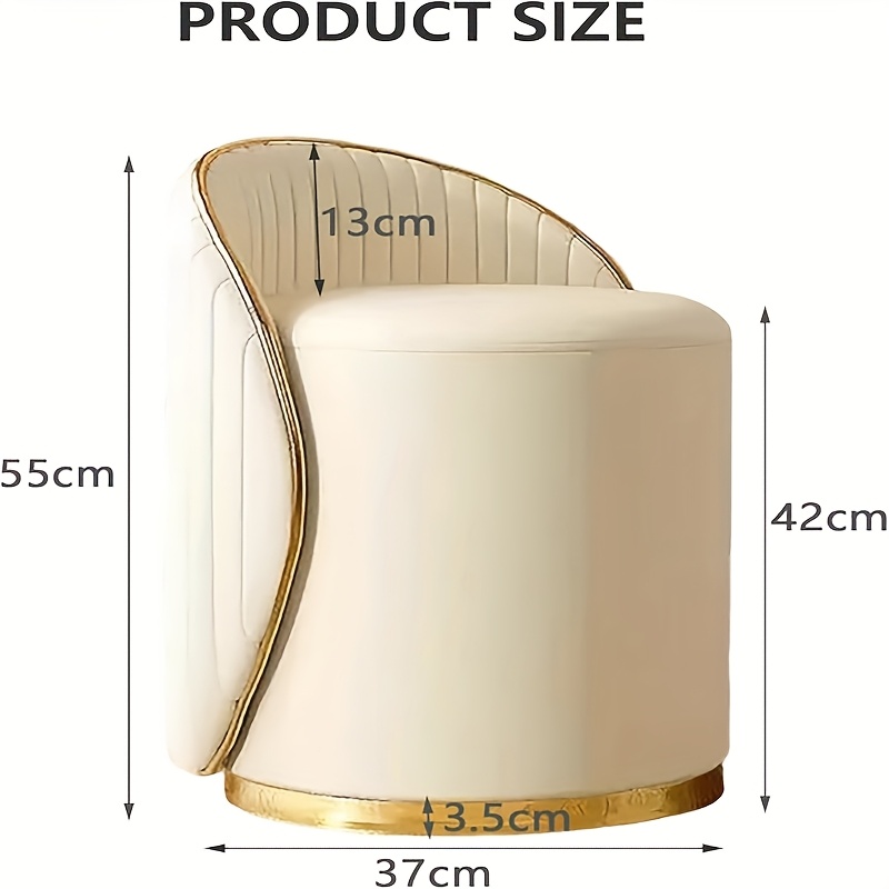 Makeup Stool, 360° Rotating Cushioned Stool, Suitable for Living Room And Bedroom
