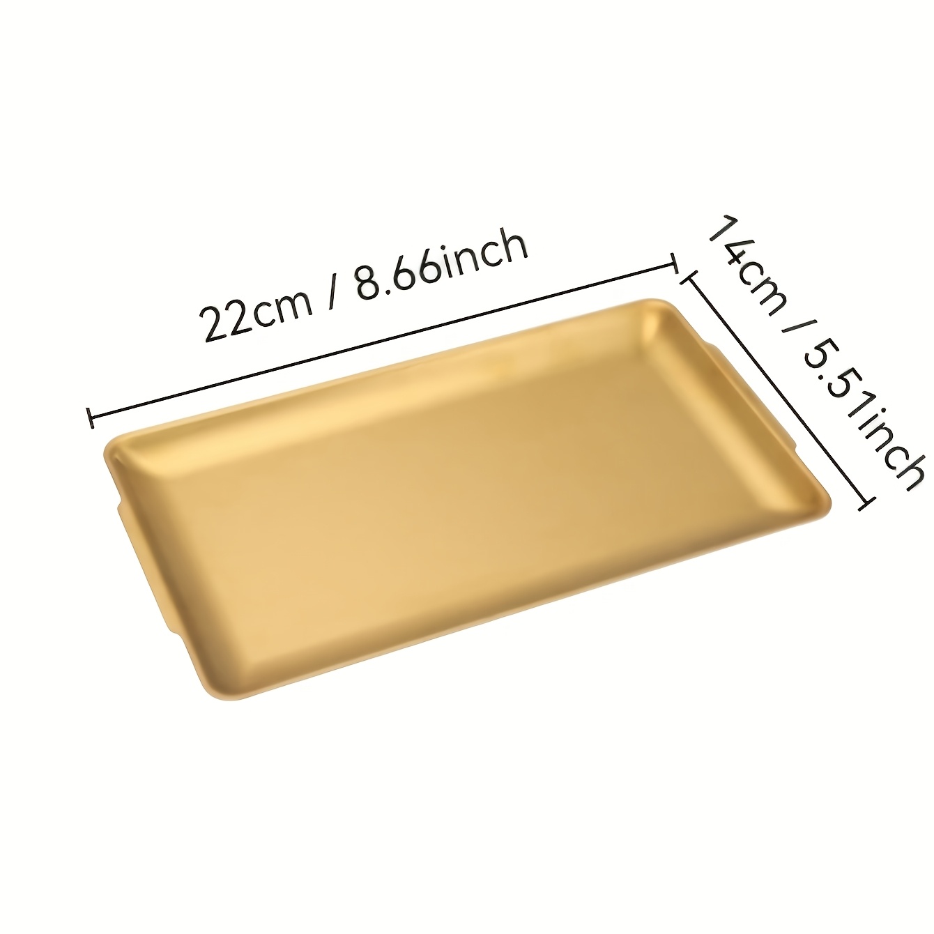 TEMU Bathroom Tray, Storage Tray, Toiletries, Cosmetics Storage And Organization, Display Tray, Heavy-duty Stainless Steel - Golden, Hotel Supplies
