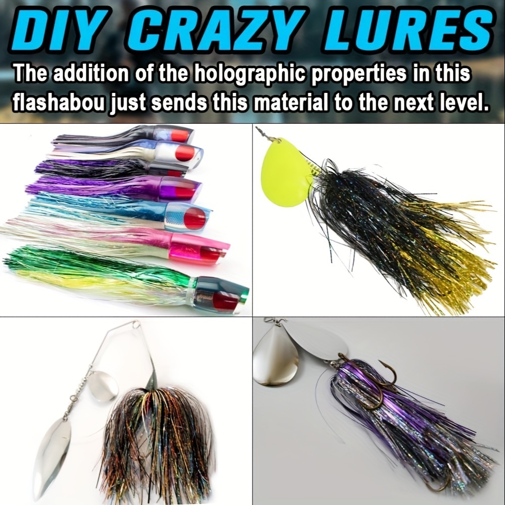 7/8 Packs Flashabou Fly Tying Materials, Making Fly Jig - Fishing Lure  Supplies, Crystal Krystal Flash String Ripple For Saltwater Freshwater