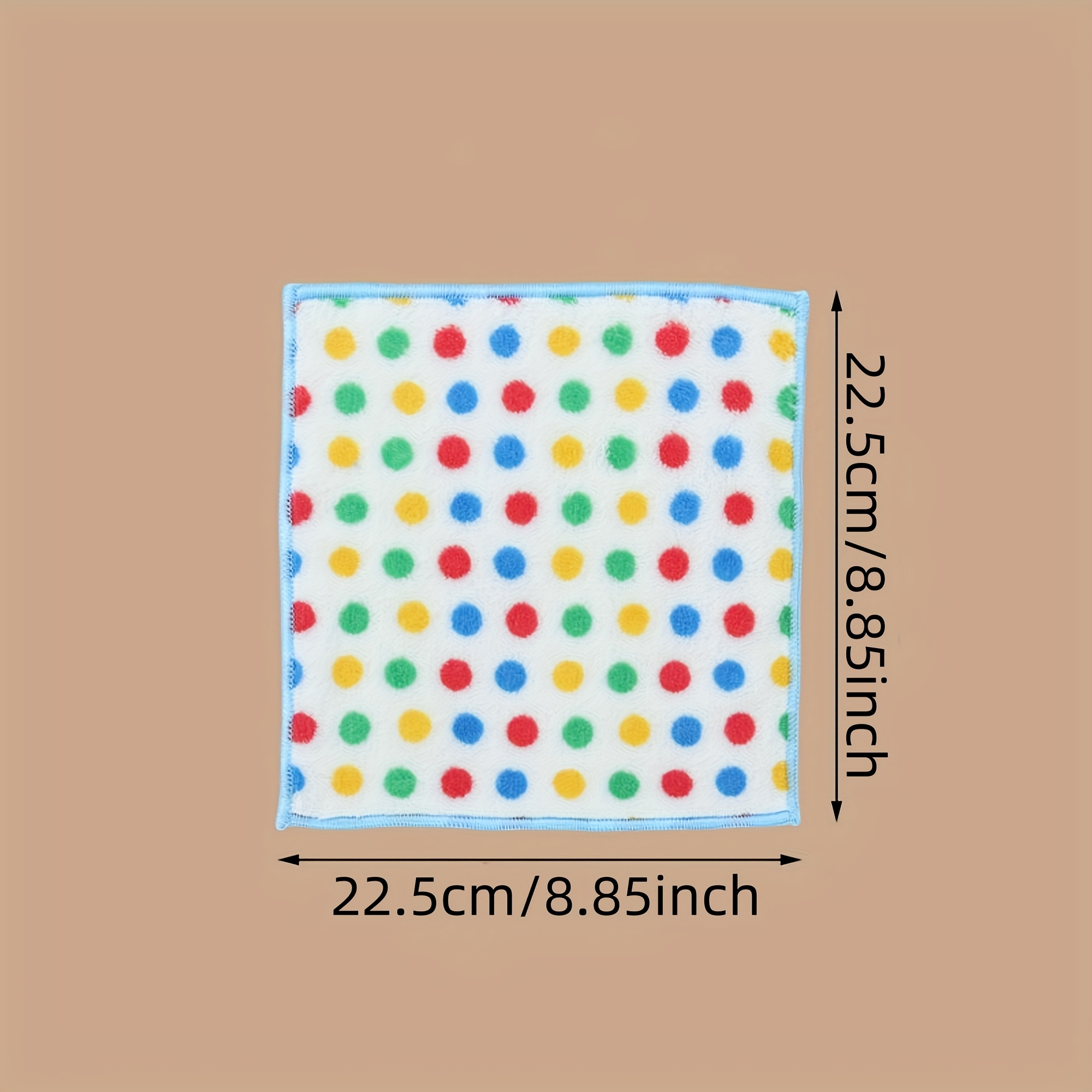 5-pack Polka Dot Coral Fleece Kitchen Table Wipes Thick Absorbent Dishcloth Cleaning Cloth