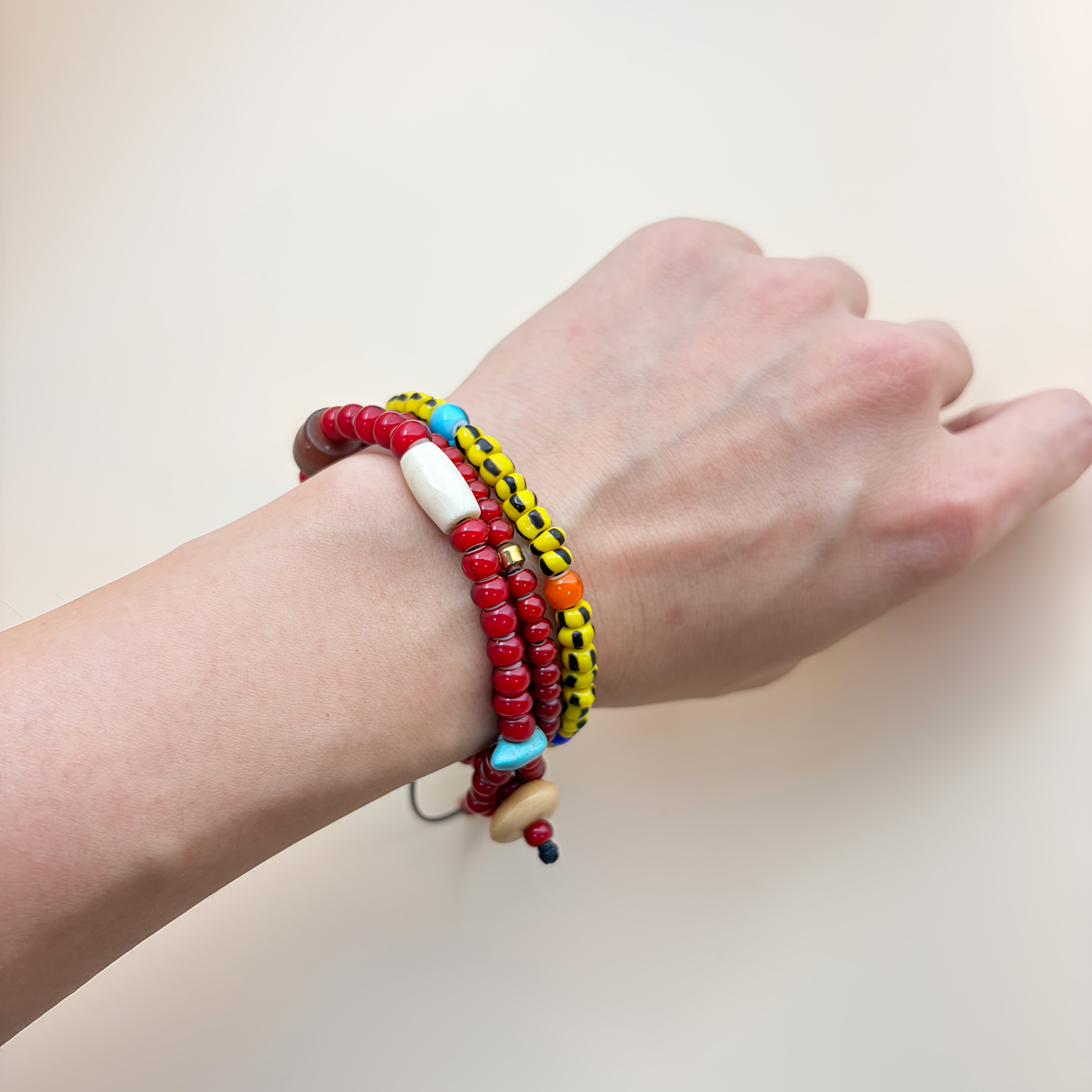 Vintage Trade Beads Adjustable Bracelet