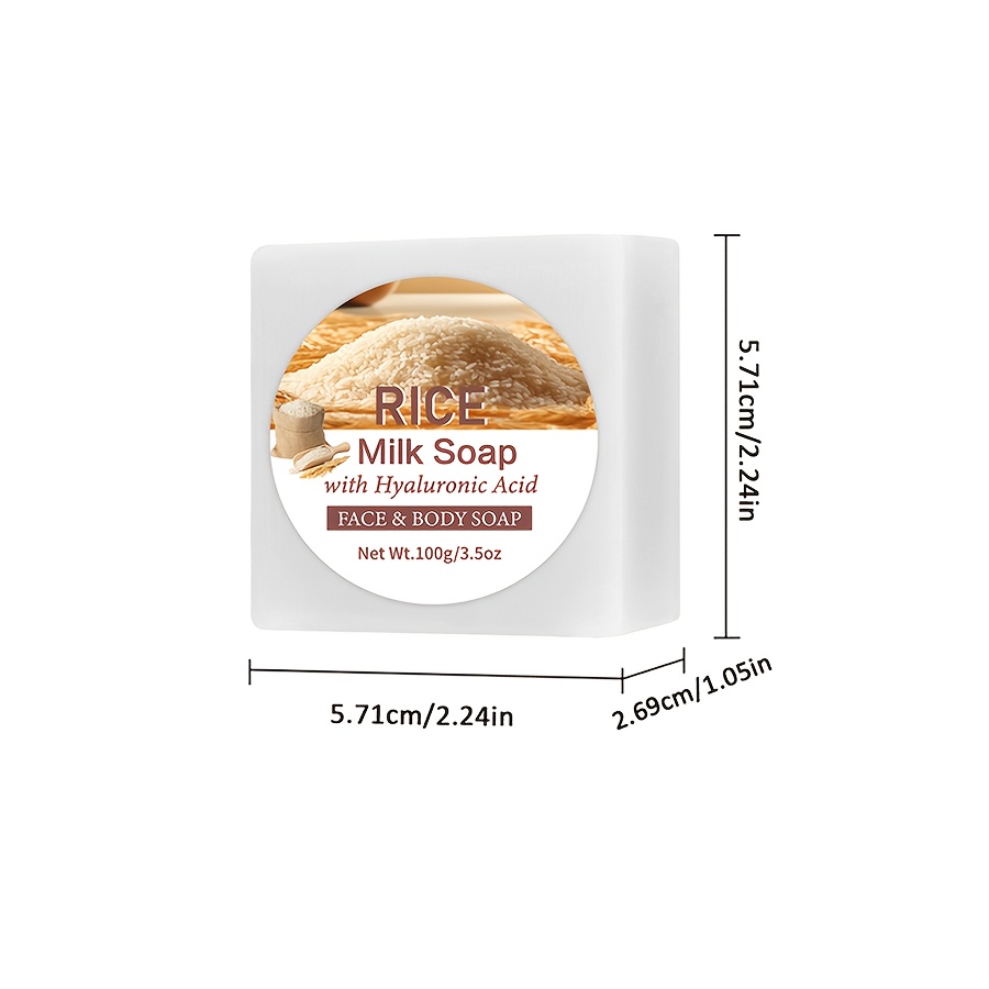 Image of 100g Rice Face Soap - Facial Cleanser Suitable For Skin Types, Paraben-free Face & Hand Soap With Formula, Paraben-free Moisturizing