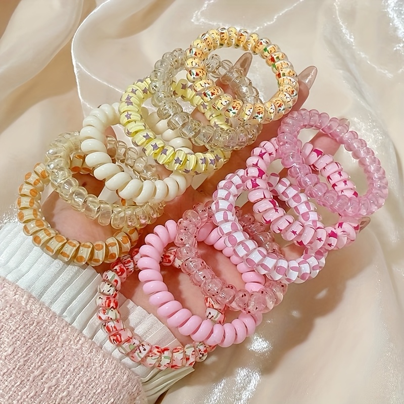 Candy-Colored Telephone Wire Spiral Headbands, 1/3pcs Set