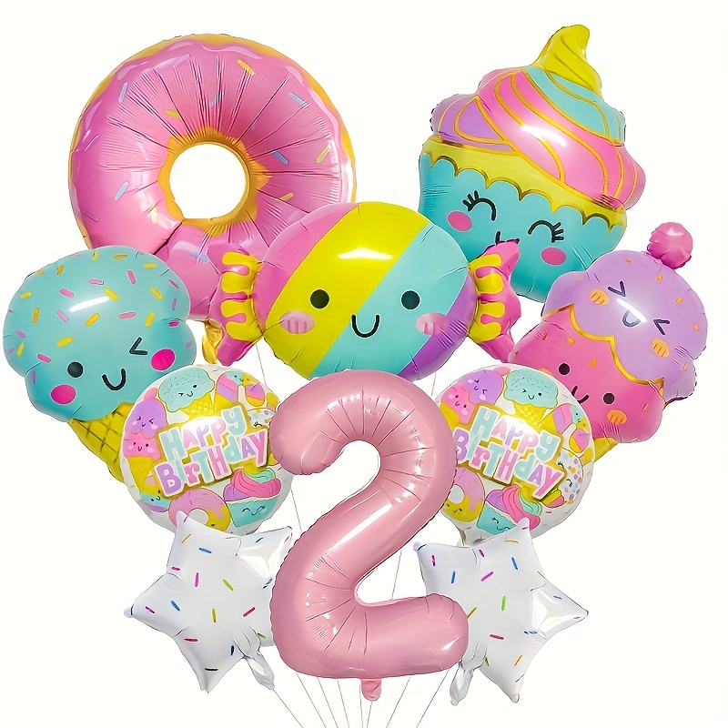 Image of New Cream Balloon Set - Birthday Anniversary Scene Decoration Aluminum Foil Balloons, Christmas Decorations, Navidad Decoración, For Halloween
