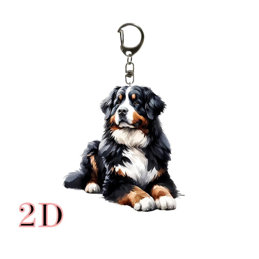 

1pc Mignon 2D Acrylique Suisse Bernese Porte-clés