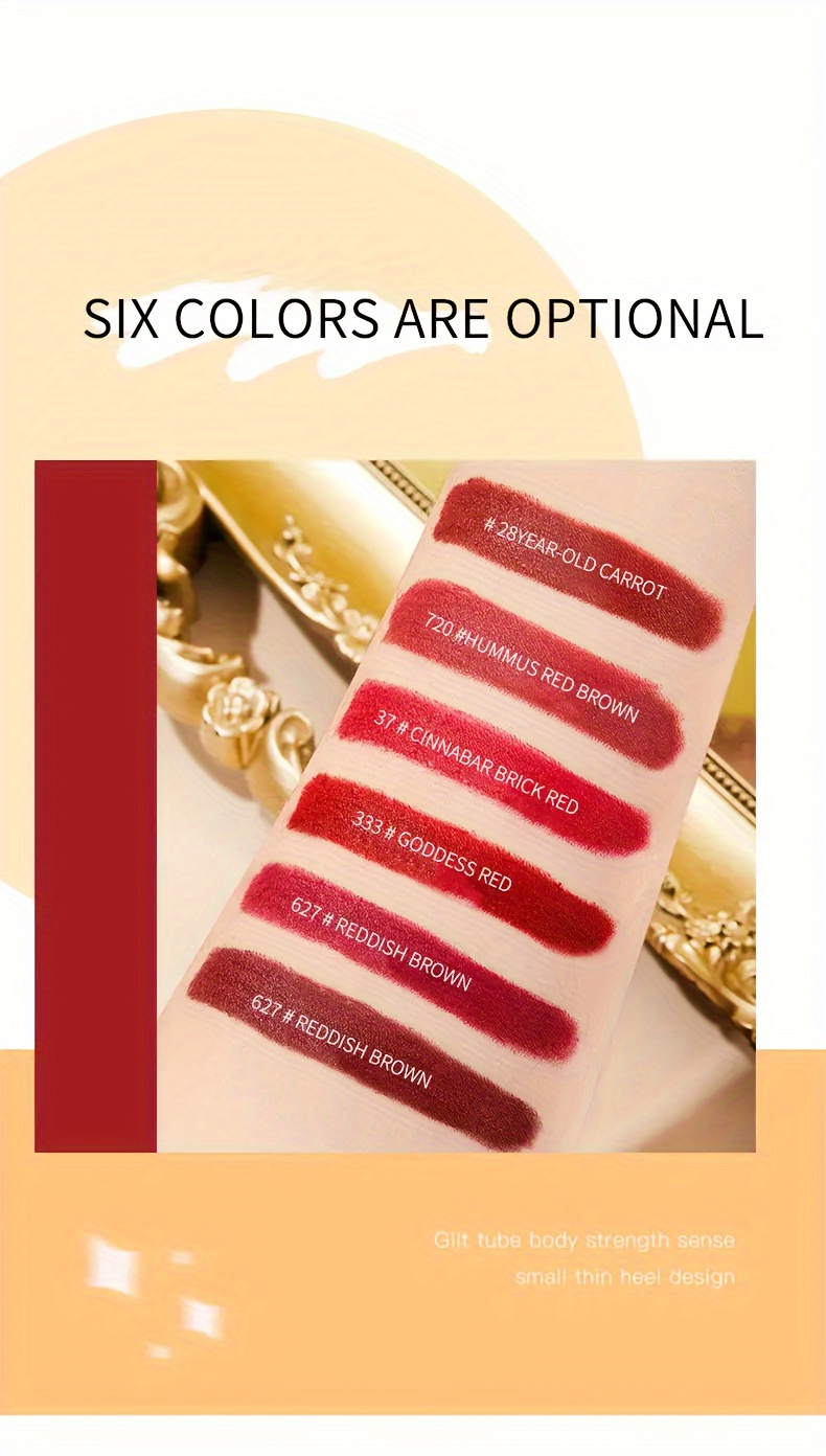 6pcs berry shade lipstick set long lasting waterproof formula perfect valentines gift in elegant details 2