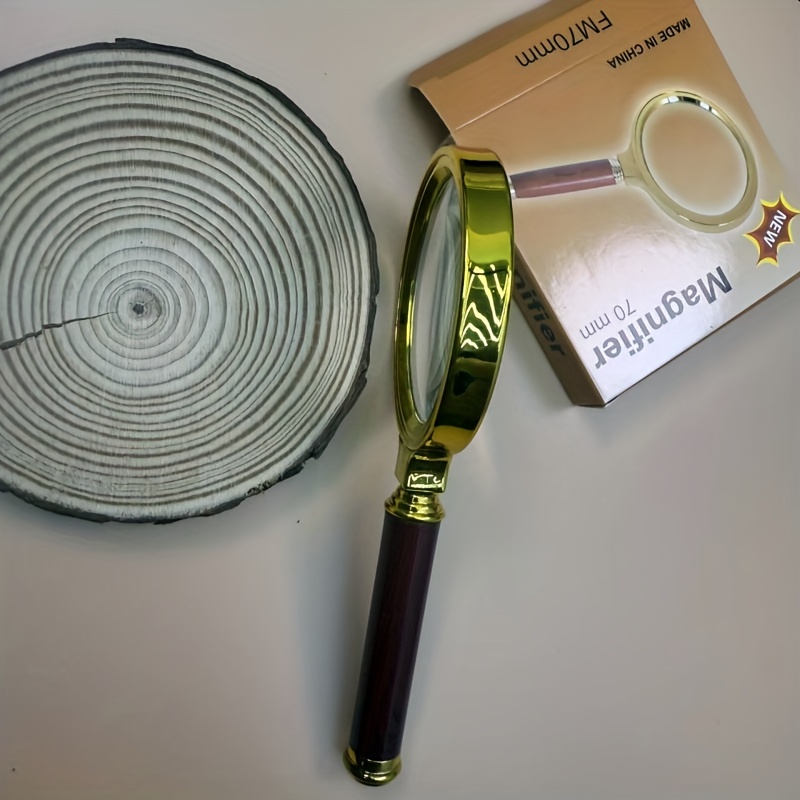 1pc metal magnifying glass 50  definition handheld loupe for reading science experiments sunlight fire starting jewelry insects plant observation