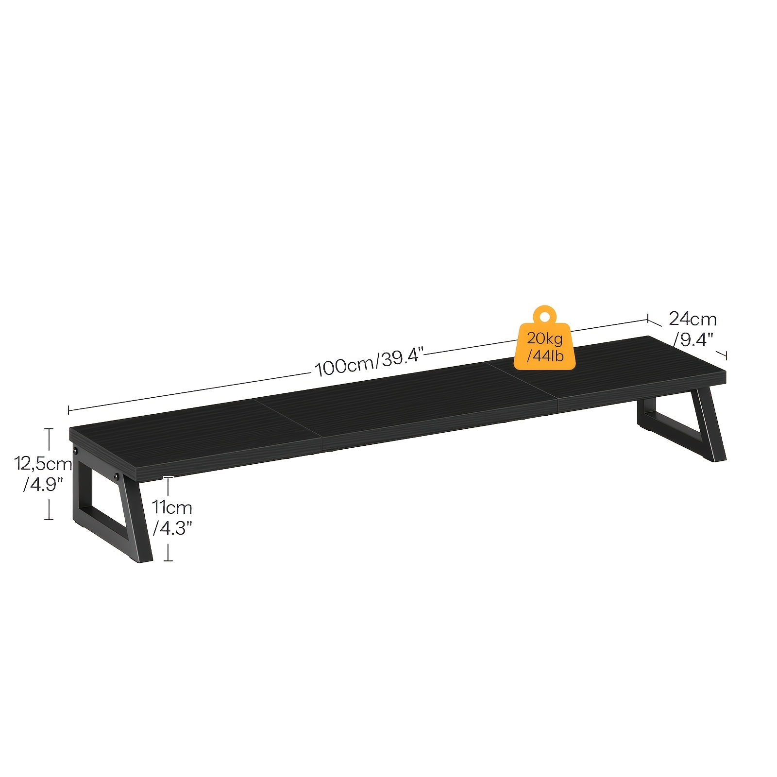 Image of Shelf, 100cm Heavy-duty Shelf, Display Screen Stand, Suitable For Home Offices, Computer Rooms And Desktops, Providing A Neat Storage Function, Black, Standing Shelf