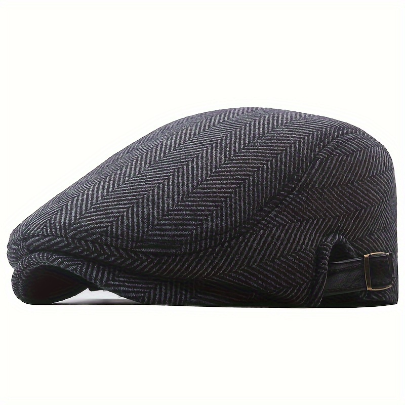 Image of Men' & Women' Vintage Newsboy Cap - Retro British Style Warm Winter Hat Suitable For Fall & Winter, For Casual Wear, Themed Events & Weather