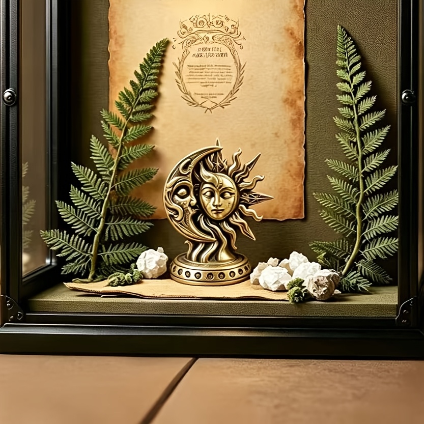 TEMU Collectible Statue Brass Sun And Decoration Ornaments-mini Myth Sculpture. Hand-cast, Home Altar, Table Top Or Shelf Decoration. Ideal Gifts For