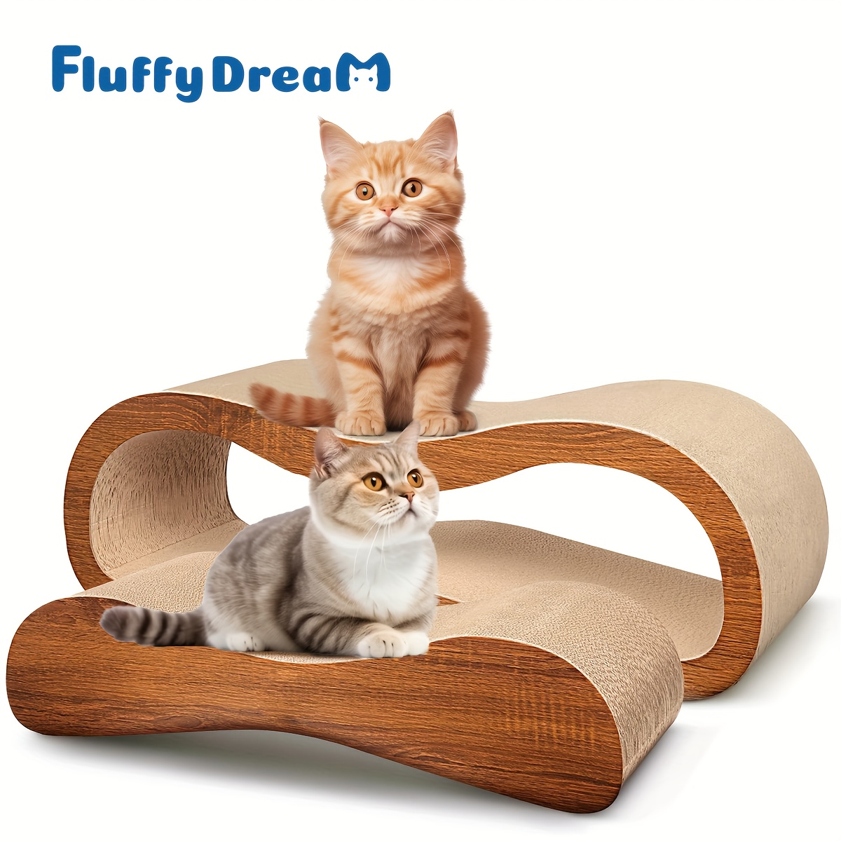 

Fluffydream Cardboard Cat Scratcher Refill Pads, Lounger, And Fun Interactive Scratching Boards, Claw Safe, Durable, Supports -large (2 In 1 L)