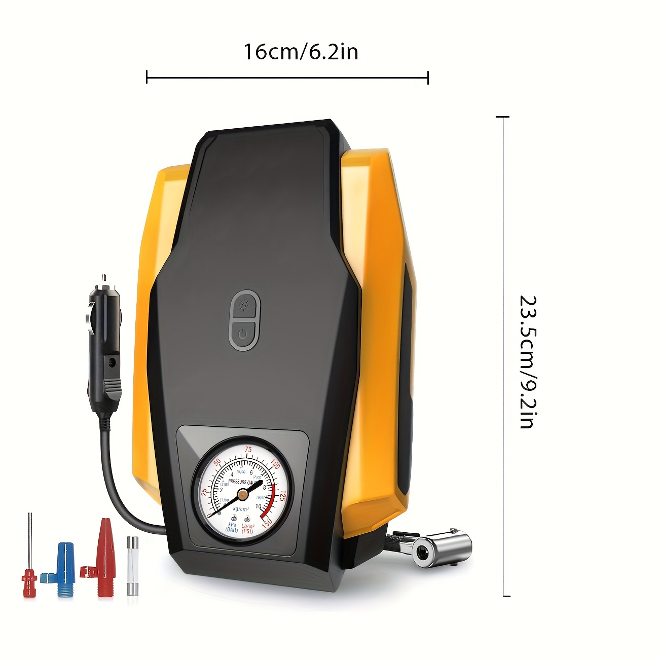 Compressore Daria Per Gonfiaggio Pneumatici Pompa Daria Per Auto Portatile  Con Manometro Digitale 12v 150 Psi Cordless Con Luce A Led Luminosa - Auto  - Temu Italy