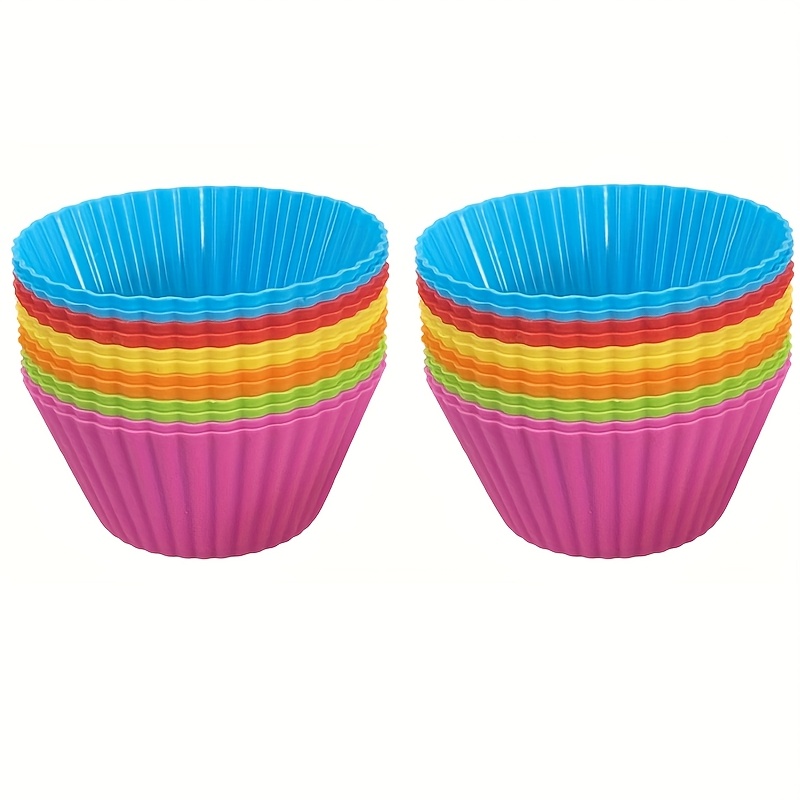 Stampi Per Muffin In Silicone - Set Da 12 Pirottini Riutilizzabili - Antiaderenti E Senza BPA