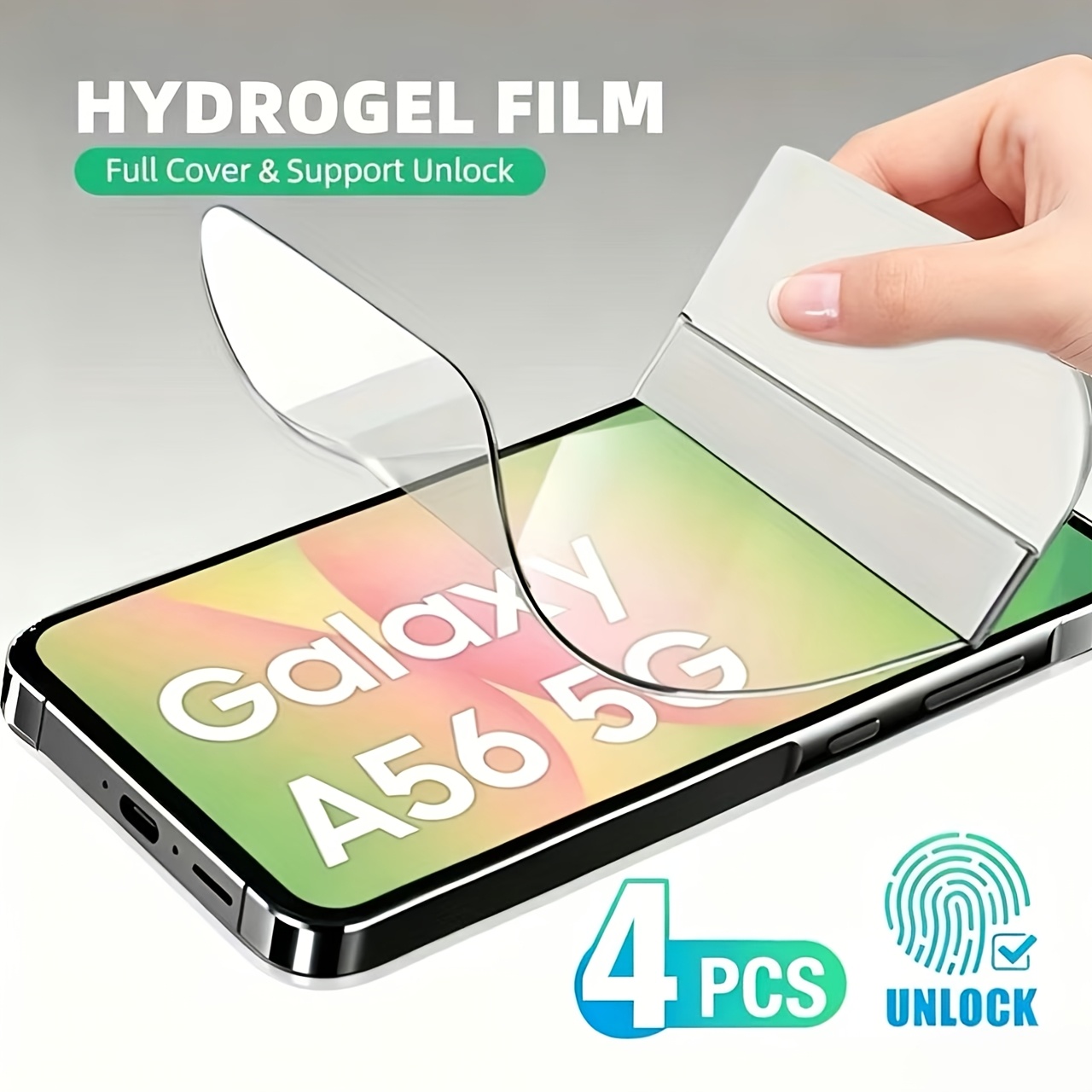 4 buc. Protecție de ecran flexibilă hidrogel cu acoperire completă pentru for Samsung Galaxy A56 A55 A54 A36 A35 A34 A26 A25 A24 A05 – Rezistență ridicată, absorbantă de șocuri, -zgârieturi și -amprente, potrivire perfectă, peliculă hidrogel ultra-subțire și flexibilă