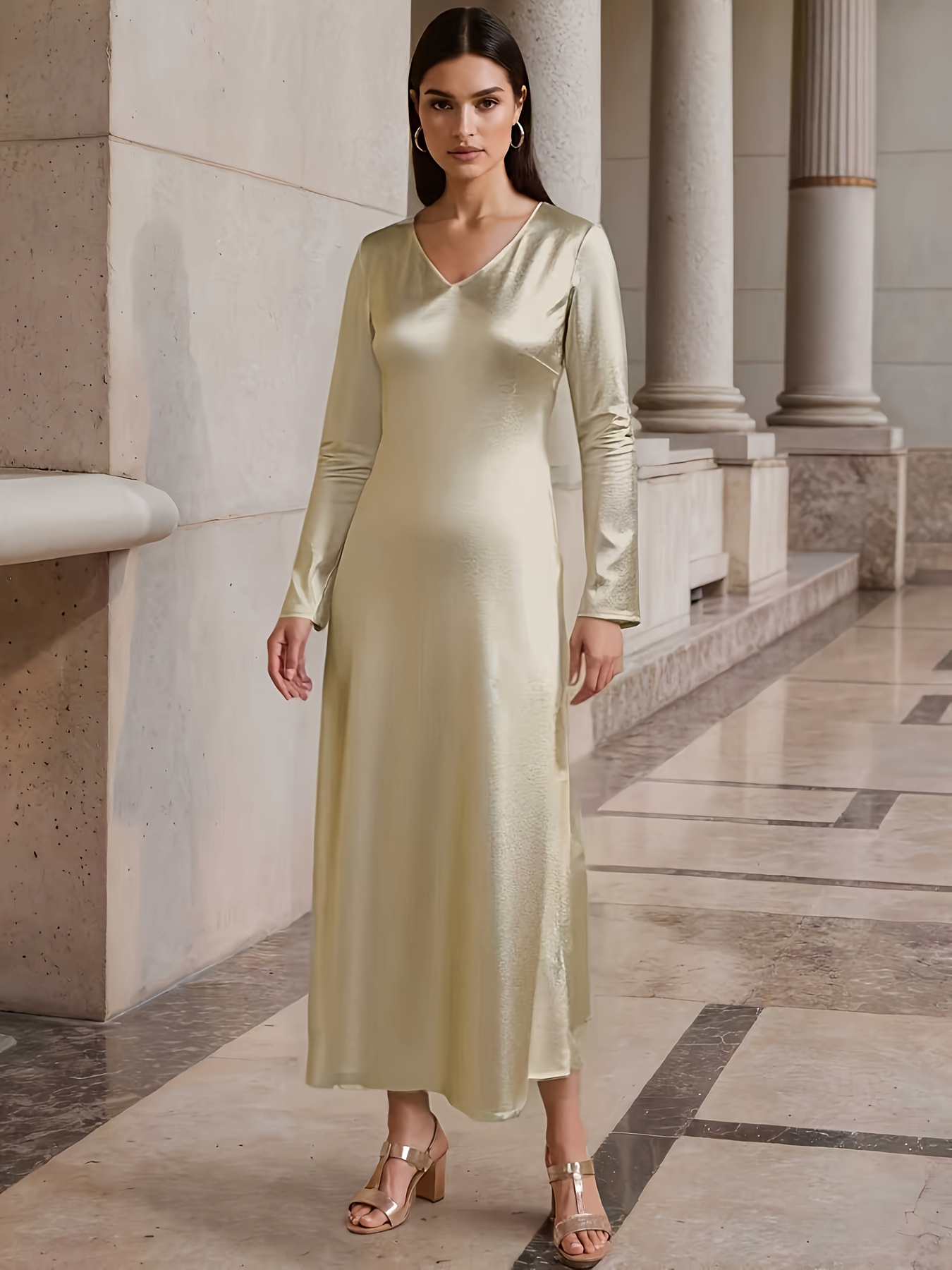 green emerald velvet dress Designer Long Dresses for Women | Long Flowy Dresses main image 1