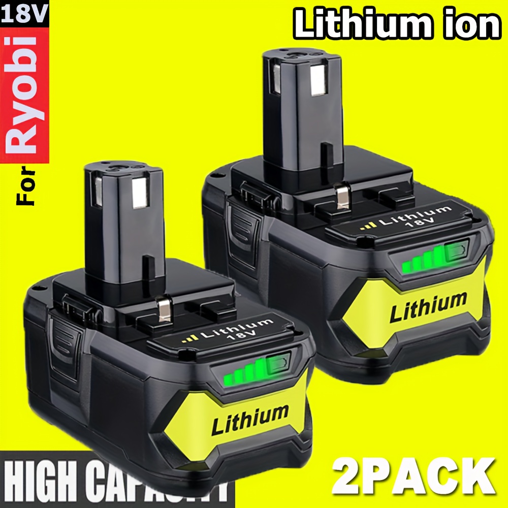 2 packs 8 0 ah high capacity 18v replacement lithium   for ryobi     p104 p105 p107 p108 p109 p122   for ryobi one 18 volt tools battery for ryobi   cordless power tools