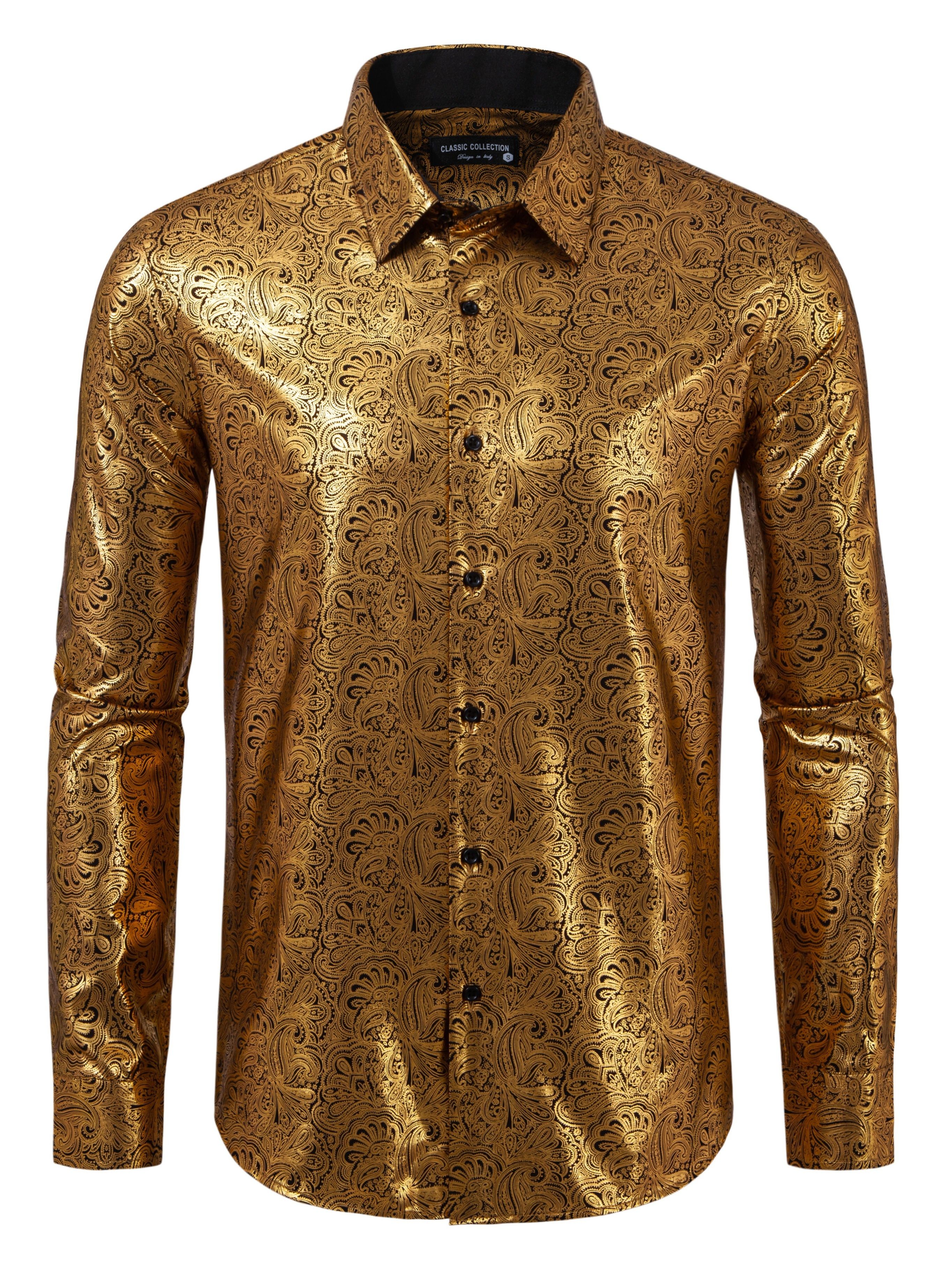 green emerald velvet dress Gold Satin Regular Fit French Cuff Dress Shirt, Tie & Hanky Set