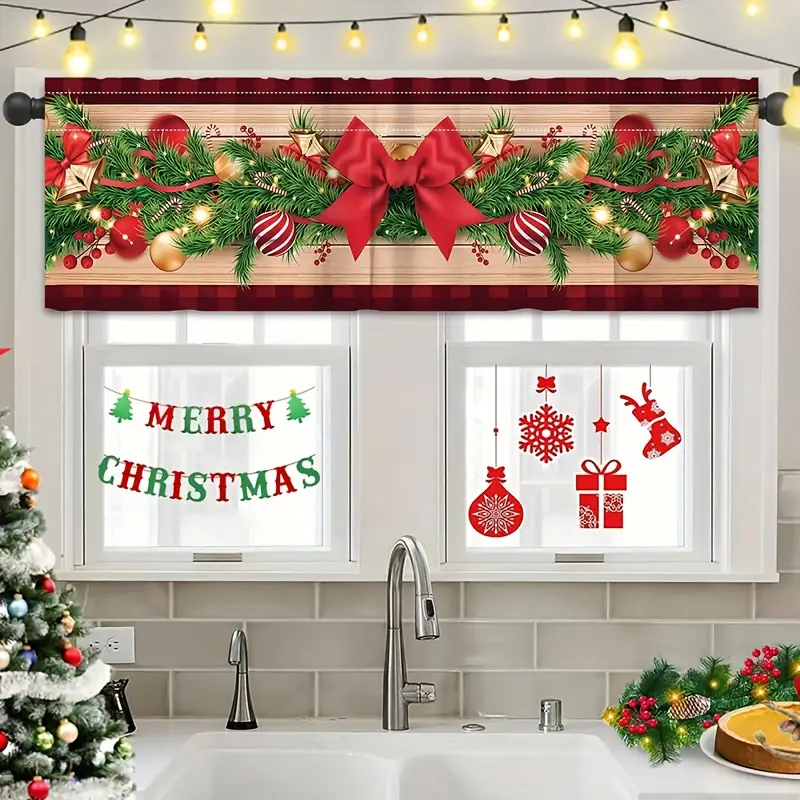 vorhang frohe weihnachten kurze gardinen 46 x 139 cm