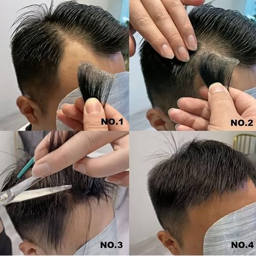 invisible mens pu human hair hairline hair patches 100 real human hair male forehead hair piece wig sideburns wig seamless ultra thin pu mens hair system 1 black halloween christmas