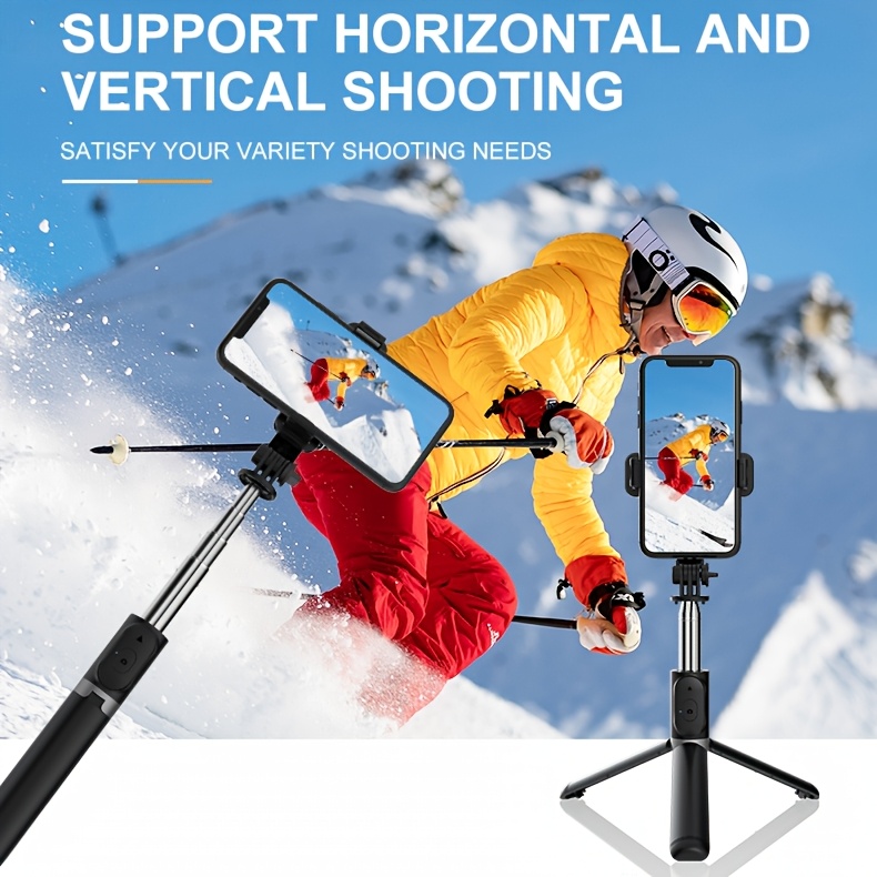 40 Inch Retractable Selfie Stick Professional Floor Tripod for Live Streaming, with Wireless Remote, 360° Rotation, Stable Anti-shake Design. Ideal for Travel Vlogs & Outdoor Live Streaming. Compatible with iPhone/Android Smartphones