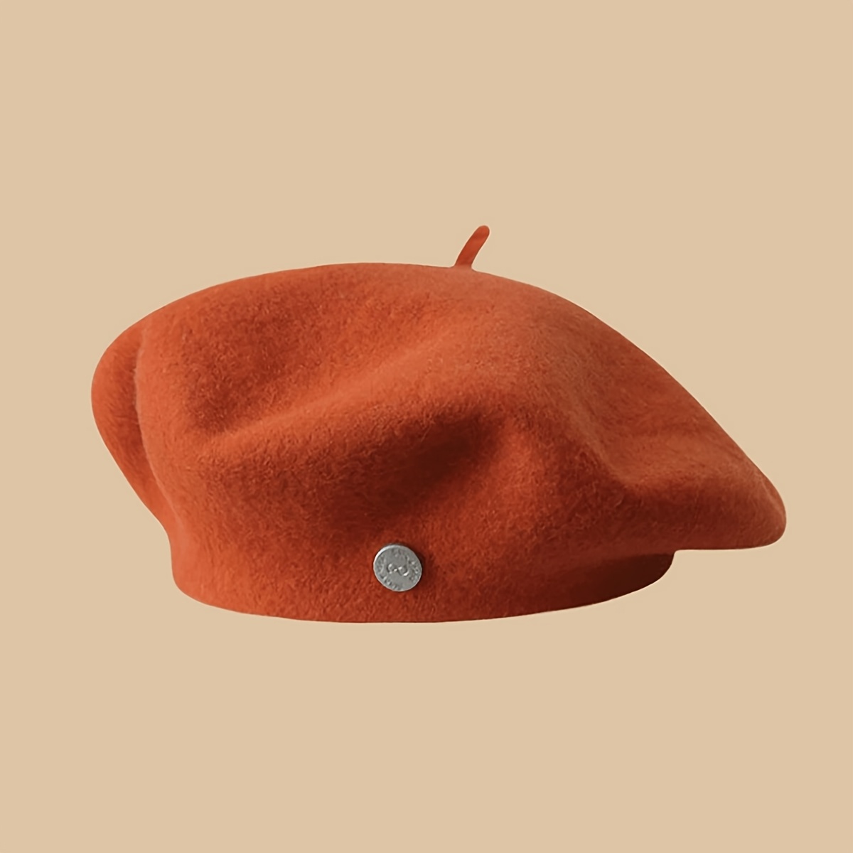TEMU 2D Plat - Retro Wollen Beret voor Herfst/Winter: Koreaanse Beret die het Gezicht Flattert en het Er Kleiner Uit Ziet; Veelzijdige Wollen