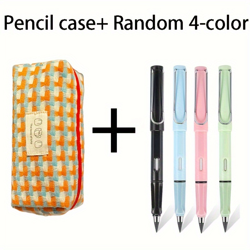 

Rainbow Woven Pencil Case Simple And Dirt Resistant Large Capacity Stationery Storage Bag Student Girl Niche Pencil Case (random 4-color Pencil)
