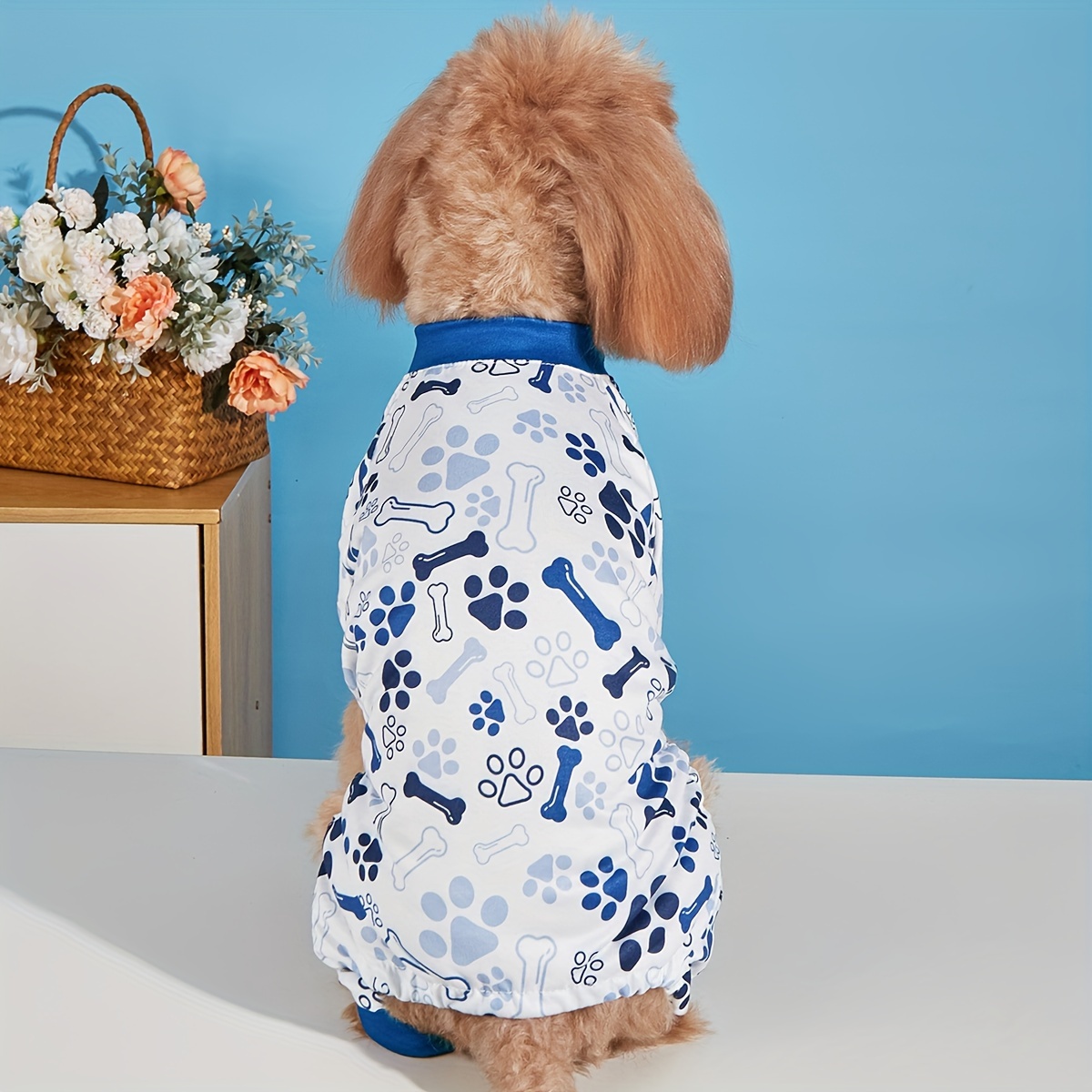 Small Dog & Cat Striped Fleece Pajamas Jumpsuit - Winter Warm Outfit For Chihuahua, Yorkie, Puppy