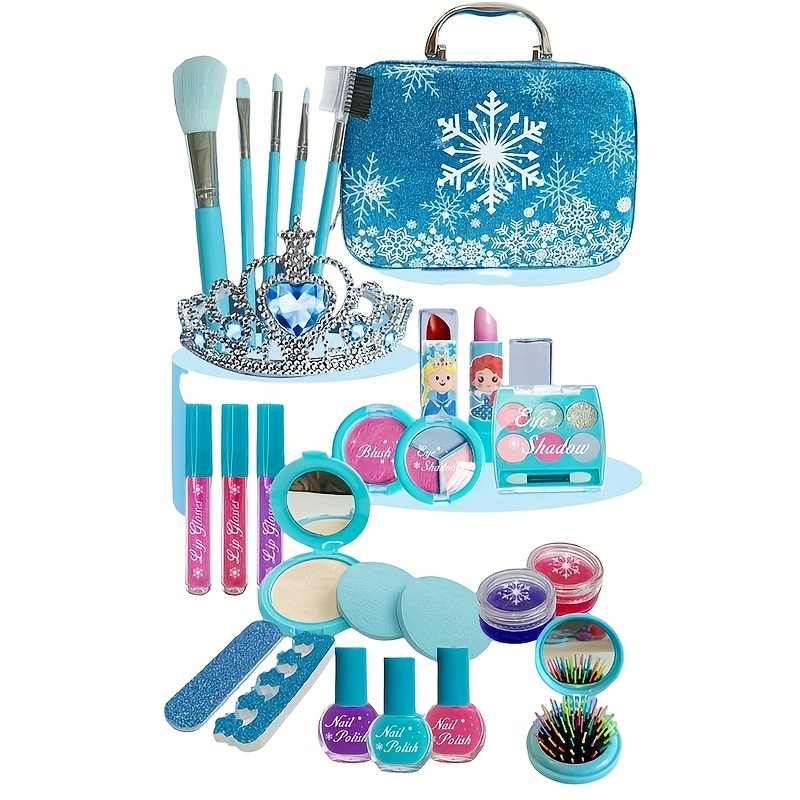 1 set of   kids makeup game set cosmetics toys snowflake bag suitable for girls over 3 years old birthday gift
