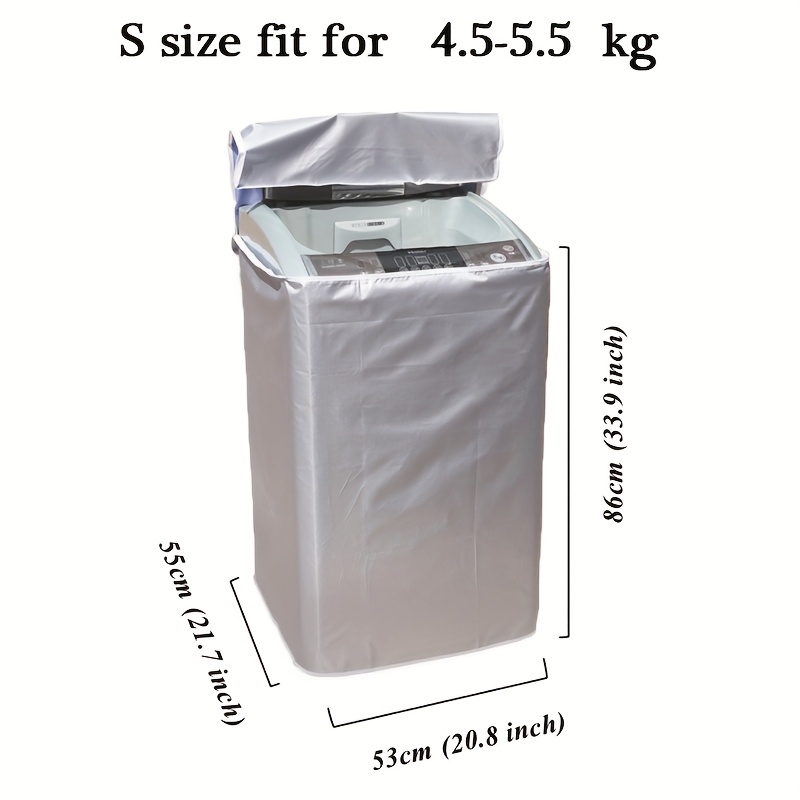 TEMU Washing Machine Cover Waterproof Sunscreen Polyester Silvery Cloth Dustproof