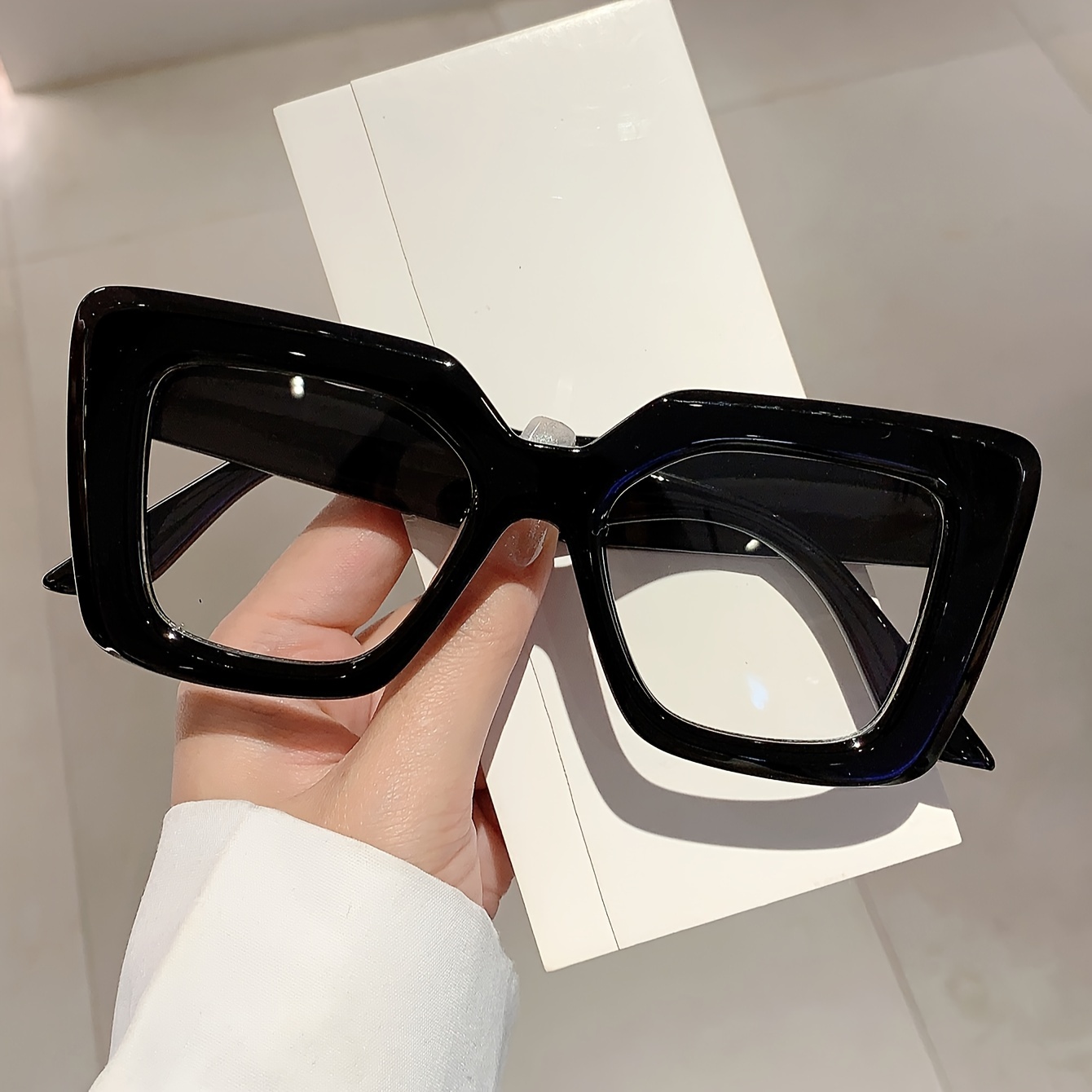 

Vintage Oversize Eyeglasses Jelly Color Fashion Decorative Glasses Outdoor For Women Spectacles