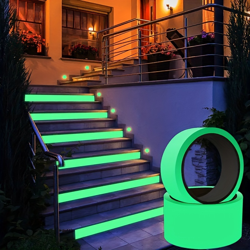 

5cm*500cm Glow-in-the-dark Tape, Staircase Fire Warning Tape, Stage Green Fluorescent Anti-collision Tape, Green Light Adhesive Sticker 1 Roll
