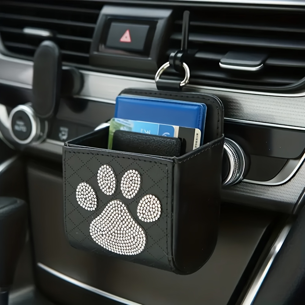 1pc Car Rhinestone Air Vent Organizer