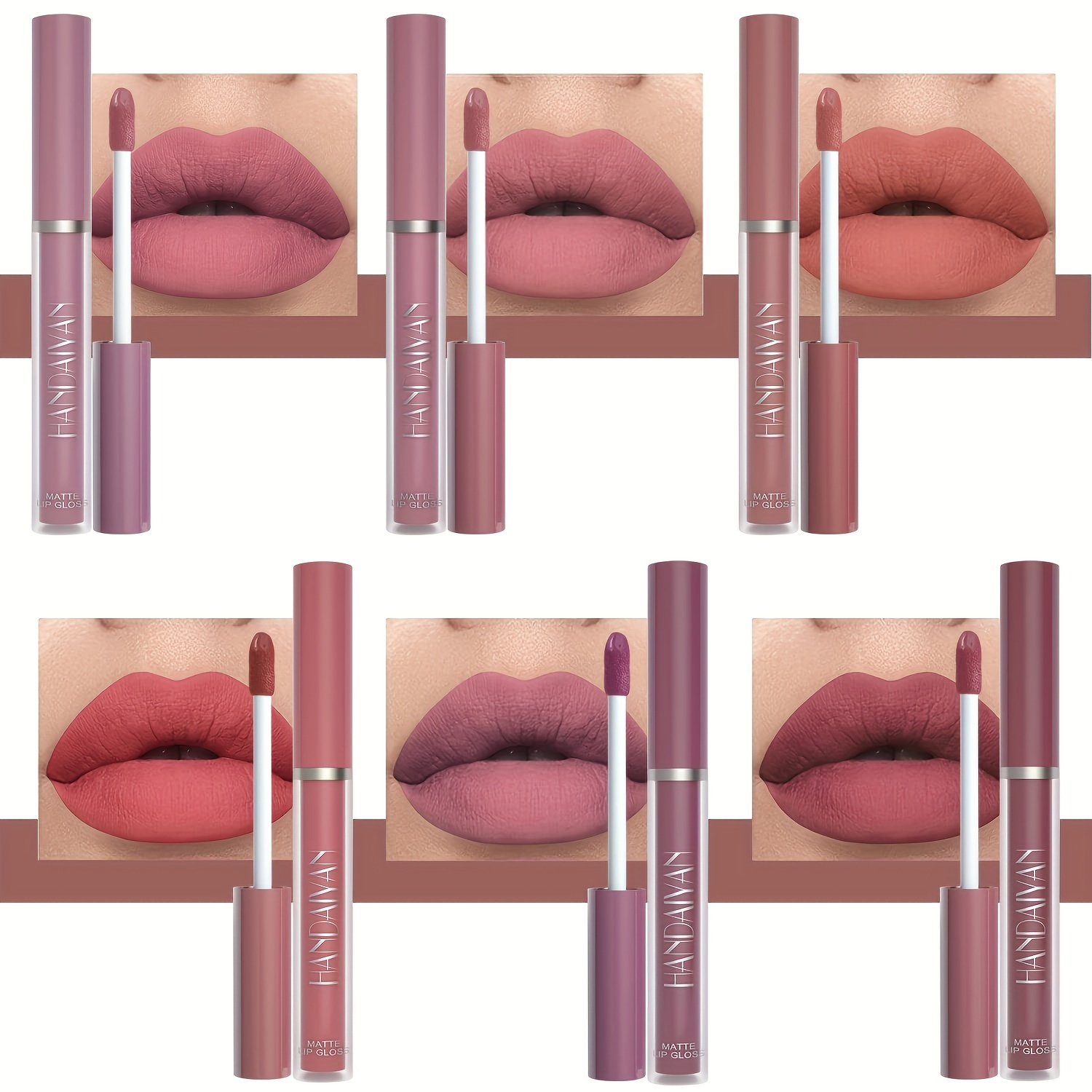 6 pcs matte liquid lipstick set long lasting non stick waterproof suitable for all skin types   red hues details 9