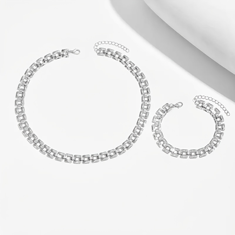 2pc Luxury Women's Leisure Party Bracelet & Necklace Set