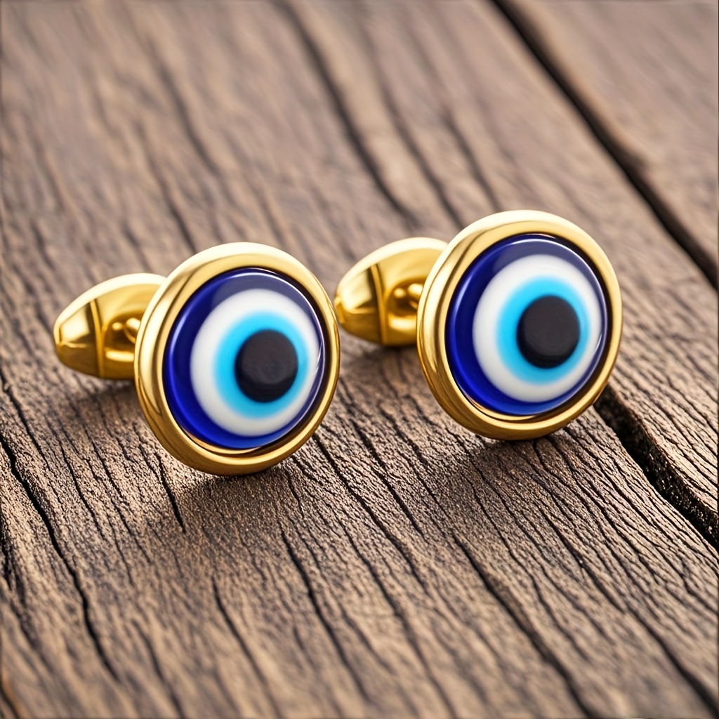 Image of Pair Of Cat Eye Earrings, 18k Plated, Steel, Evening Jewelry For Women, Suitable For Parties And Banquets