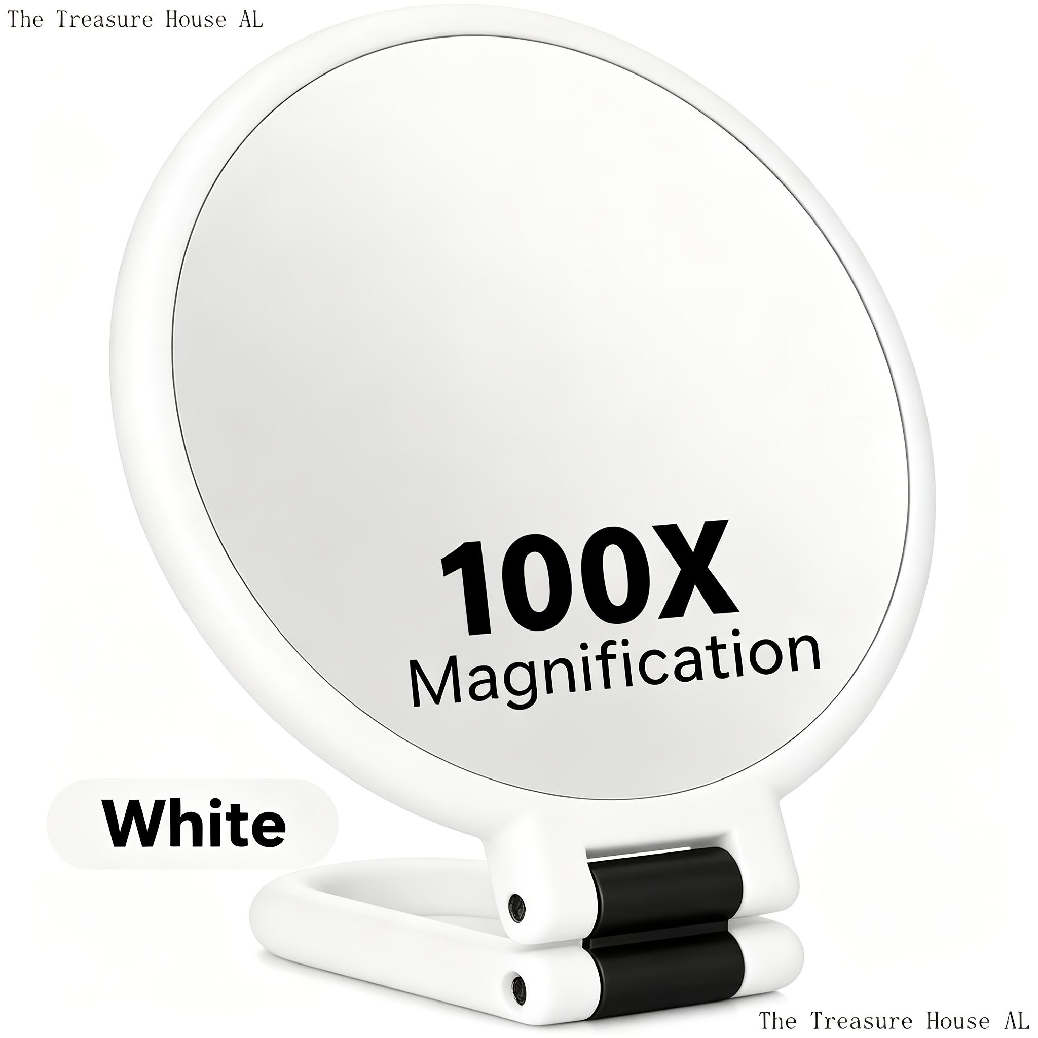 TEMU 1pc Loupe de Cosmétique Portable HD 100X, Double Grossissement 1X/100X Commutable, Poignée et Réglables à 360°, Cadre Multicolore Portable pour