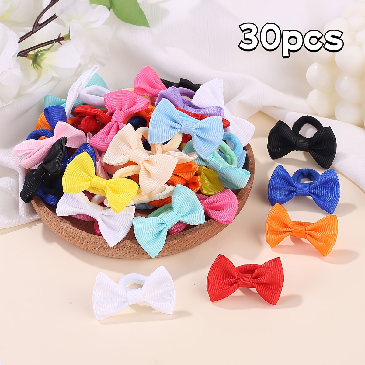 TEMU 8/18/30pcs Random Sweet And Cute 's Hair Ties, Suitable For Girls' Hair Accessories, Daily Wear Hair Accessories For . Ideal For Girls' School,