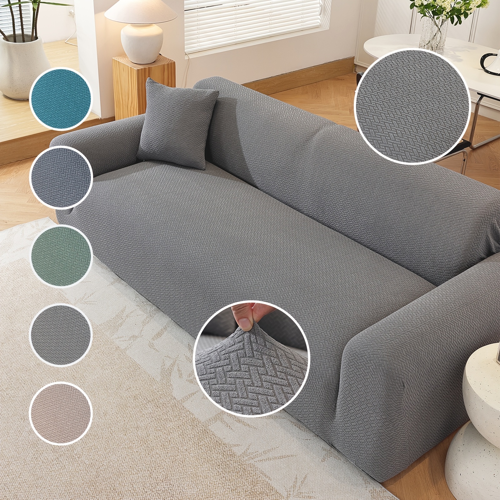 imagen del artículo   de sofá de   total con   de almohada,   elástica para sofá de     para    .   un diseño resistente a los arañazos de gato, extraíble y lavable para sofás de    .     elástico ensanchado con cordones, ideal para decorar